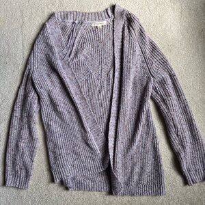 Women's Purple Open-Front Sweater
